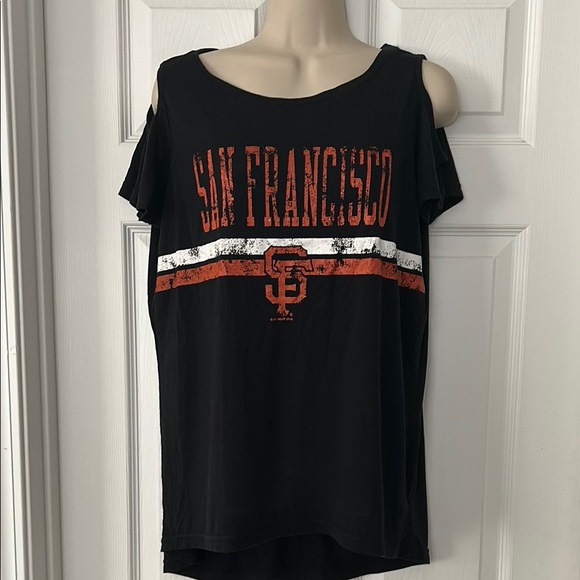 San Francisco Giants Black Cold Shoulder Top - Picture 2 of 4